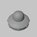 Sci-Fi UFO Model With Green Alien Inside Transparent Dome Colored Lights On Base Metallic Exterior 3d model