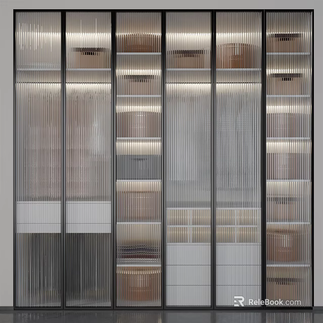 Modern Wardrobe Design With Glass Doors LED Lighting Multiple Drawers And Organized Storage Shelves 3d model 