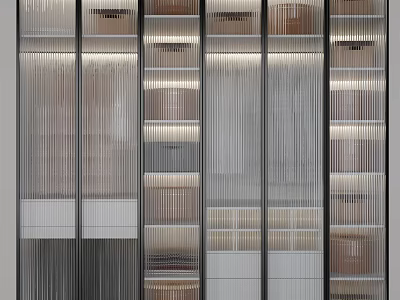 Modern Wardrobe Design With Glass Doors LED Lighting Multiple Drawers And Organized Storage Shelves 3d model