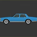 Classic Blue Vintage Sedan With Chrome Accents Shiny Silver Wheels And Reflective Surface