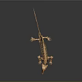 Artistic Golden Dinosaur Skeleton With Sailback Structure And Detailed Bone Design