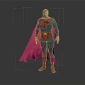 Superman 3D Character Model With Blue Suit Red Cape And Iconic Chest Logo