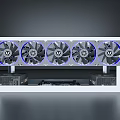 Modern Entertainment Electronics With Five Blue Lighting Fans And White Cooling Frame Design