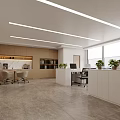 Modern Public Office Space With Workstations Plants Bookshelves Storage Cabinets And Natural Light