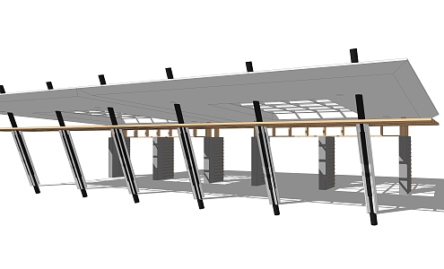 Now the outdoor landscape corridor structure 3d model