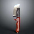 Decorative Kitchen Knife Featuring Carved Stainless Steel Blade And Red Wooden Floral Handle