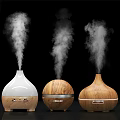 Aromatherapy Diffusers With Mist Output Featuring Different Wooden And White Designs For Daily Use