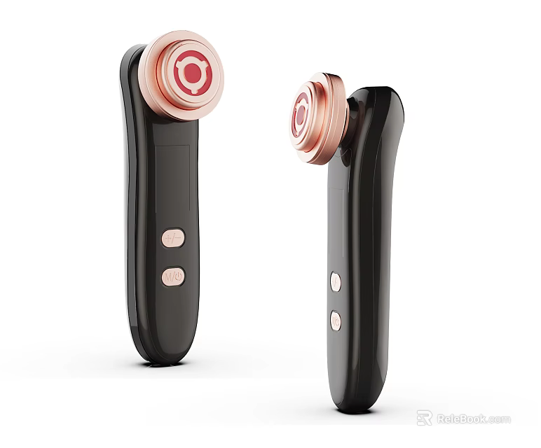 Handheld Medical Device With Black Body Copper Red Circular Top And Buttons 3d model 