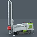 Industrial Crawler Mounted Drilling Equipment Green White With Tall Drill Pipe Operation Platform