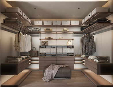 Modern Home Cloakroom Wall-mounted Wardrobe Cloakroom Modern Wardrobe Open Cloakroom Wardrobe Dressing Table 3d model