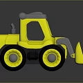 Yellow Toy Bulldozer With Grey Details Black Wheels And Front Shovel