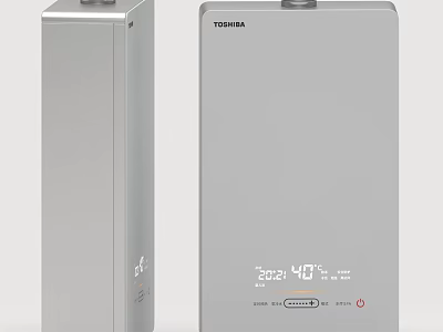 Toshiba Sleek Silver Kitchen Appliances With Digital Temperature Display And Control Panels 3d model