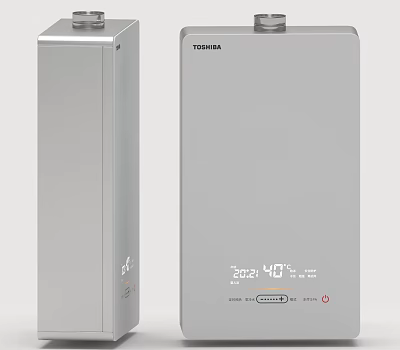 Toshiba Sleek Silver Kitchen Appliances With Digital Temperature Display And Control Panels 3d model