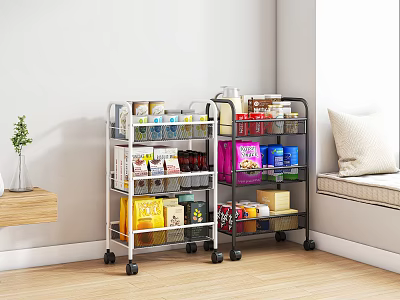 Mobile Shelving Units With Wheels For Kitchen Food Cans Snacks And Storage 3d model