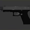 Tactical Modern Pistol With Ergonomic Black Grip And Silver Metal Body
