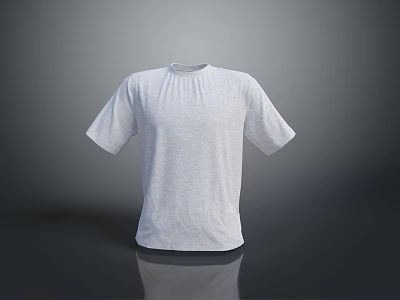 White Short Sleeve Basic Cotton T-shirt with Simple Design for Casual Wear 3d model