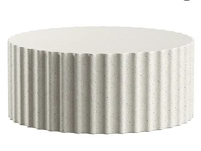 Contemporary Round Ribbed Bean Bag Chair In Off White Speckled Finish 3d model