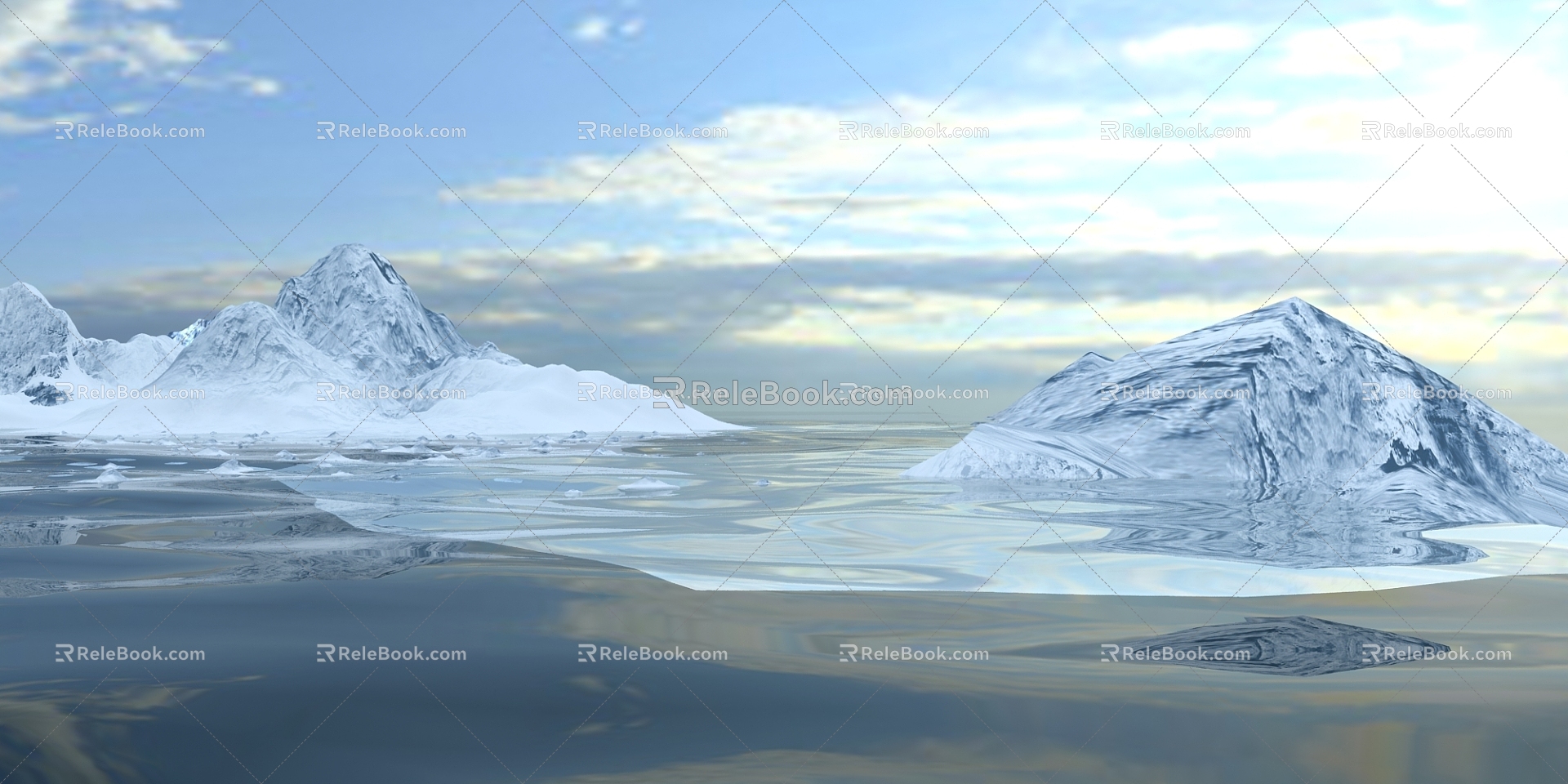 Modern Snow Mountain 3d model