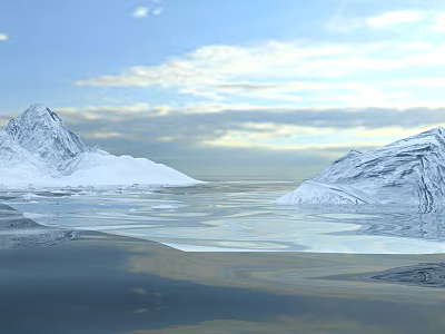 Modern Snow Mountain 3d model