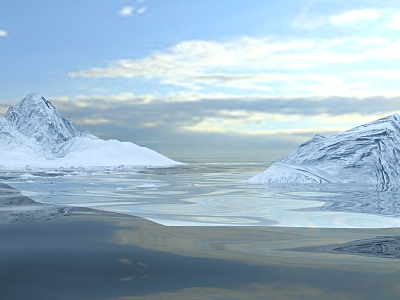 Modern Snow Mountain 3d model