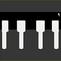 Black Computer Integrated Circuit Chip With White Pins And Technical Design 3d model