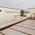 Relaxing Roof Garden Design With Rocking Horse Swing Potted Plant And Wooden Flooring