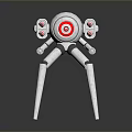 Mechanical Spider Creature with Multiple Legs Red Target Sensors and Robotic Arms 3d model