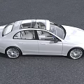 Silver Mercedes Benz Sedan With Stylish Front Grille And Headlights