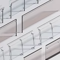 Modern Tempered Glass Railings With Stainless Steel Brackets And Transparent Panels Design