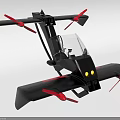Futuristic Black Drone With Red Propellers And Multi Propeller Cockpit Design