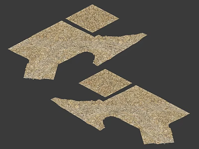 Natural Gravel Ground Paved With Irregular Shaped Panels And Rough Surface Texture Design 3d model