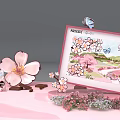 Nescafe Sakura Collaboration Exhibition Display With Pink Decor And Themed Elements
