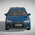 Blue Audi Hatchback Car With Modern Front Design And UK License Plate