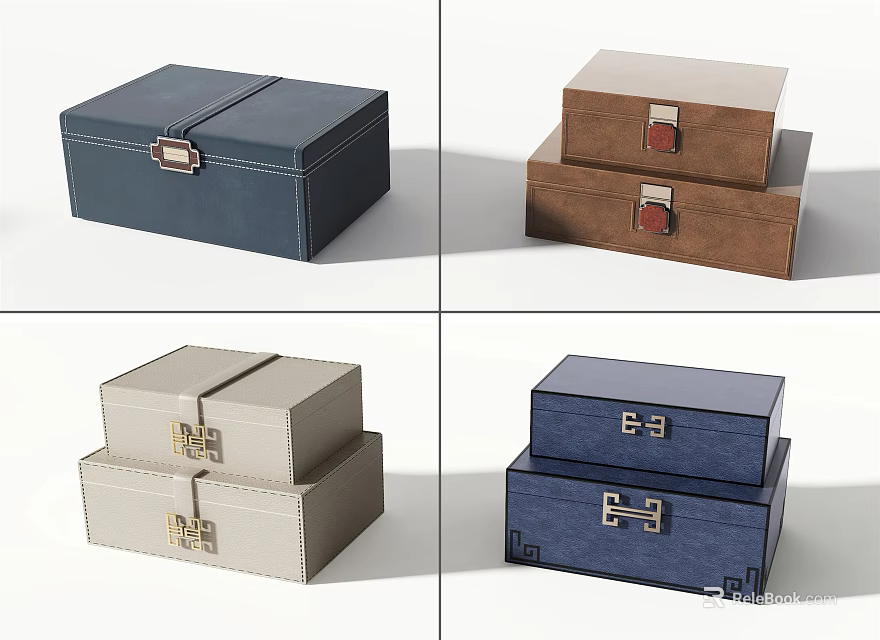 Multiple Colors Stackable Storage Boxes With Metal Clasps For Home Organizing 3d model 