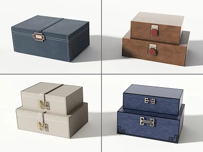 Multiple Colors Stackable Storage Boxes With Metal Clasps For Home Organizing 3d model