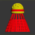 Plastic Badminton Shuttlecock With Yellow Top And Red Base Sports Equipment Design