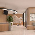 Modern Hospital Outpatient Clinic Interior With Reception And Greenery