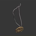 Golden Sun Pattern Pendant with Pink Cord as Daily Lifestyle Accessory