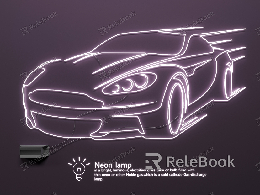 Neon lighting advertising words advertising lights model