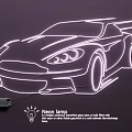 Modern Lighting Combination With Neon Lamp Car Silhouette Design And Glowing Light Effect