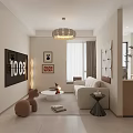 Modern Apartment Living Room Interior With Sofa Coffee Table TV Wall And Decorative Chandelier