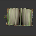 Open Book as Household Item with Colorful Cover and White Pages on Reflective Surface