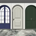 Arched Double Doors in Navy White and Dark Green Interior Styles
