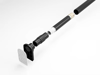 High Quality Sports Equipment Black Long Pole Featuring White Grid Base And Connector 3d model