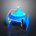 Blue Industrial Pipeline Valve With Metal Fittings And Top Control Component
