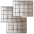 Modern Glass Partition With Black Frame And Textured Glass Panels For Interior