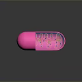 Pink Capsule Shaped Daily Life Product With Blue Base Green Decorations And Wavy Interior Track