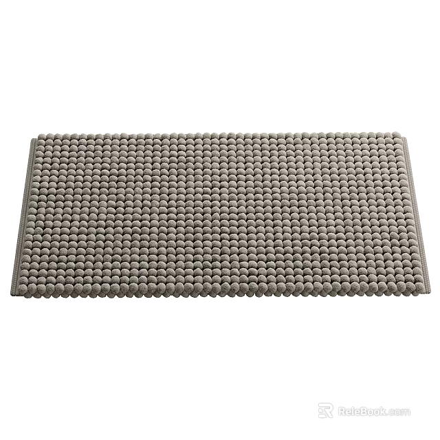 Gray Square Carpet with Small Round Dots Non Slip Rubber Mat for Bathroom Kitchen Use 3d model 