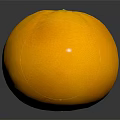 Fresh Ripe Vibrant Yellow Orange With Smooth Shiny Surface On Dark Background Close Up View