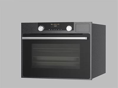 Modern Black Kitchen Oven Appliance With Control Knobs And 3d model